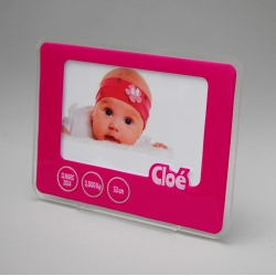 Cadre photo naissance "magenta"